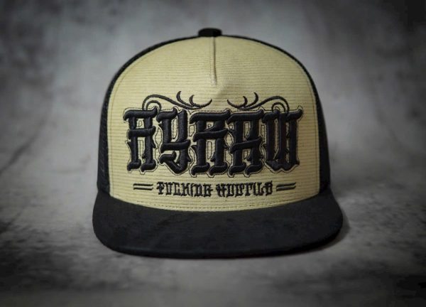 Mũ snapback RYRAW thái logo thêu 3d vải da lộn +nhung gân